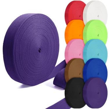 Imagem de Grosun Correias de algodão 2,5 cm, 3,8 cm, 5 cm, 5 cm, tiras de lona para bolsas, 10 64 cm, 3,3 m (roxo, 3,5 cm x 25 jardas)