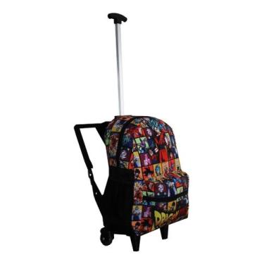 Imagem de Mochila Juvenil Dragon Ball Rodinhas Goku Masculina Escolar - Outras M