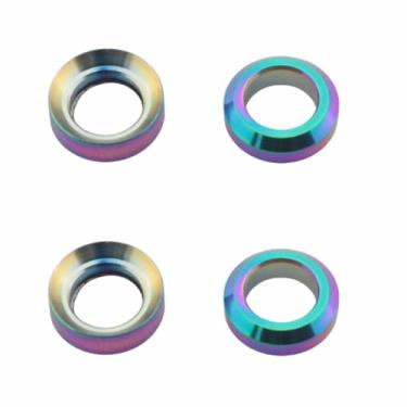 Imagem de Ruiwaer 2 conjuntos de parafusos de liga de titânio M6 Pinças de freio côncavas convexas cada duas peças coloridas universais montanha parafuso arruela parafuso arruela parafuso freio disco acessórios