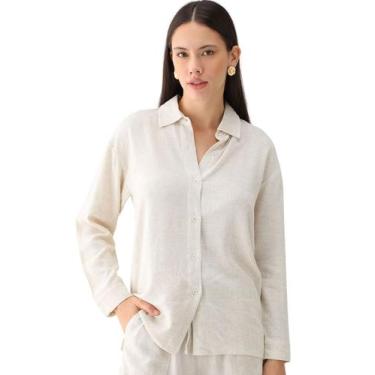 Imagem de Camisa Feminina De Linho - Levosch, Creme, G