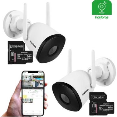 Imagem de Kit 2 Câmeras Im5 Wifi Full Hd C/cartão 64gb Kingston - INTELBRAS