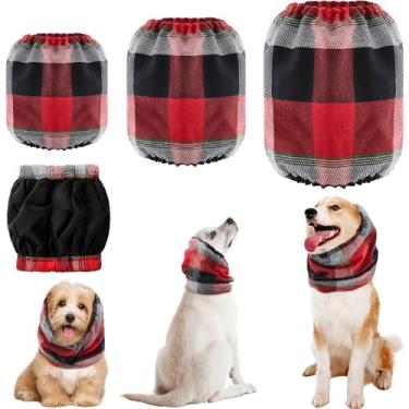 Imagem de Xuniea 3 peças de pelúcia para orelhas de cães, protetores de ouvido calmantes de inverno para cães com capuz e alívio de ansiedade, tamanhos variados, para usar no Natal, cuidados com a orelha