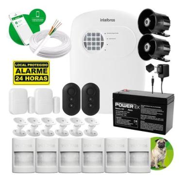 Imagem de Kit Alarme Intelbras 6 Sensor Infra Pet Cf E 2 Magnético Sf