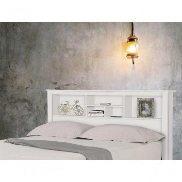 Imagem de Cabeceira Casal 1,40 Havana Com Nichos Branco - Tebarrot