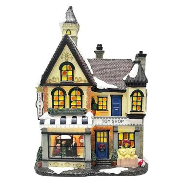Imagem de Moments In Time Edifício da vila de Natal, loja de brinquedos com luzes LED – Funciona com bateria (não incluída) (27,4 cm A x 19,6 cm L x 12,4 cm D)
