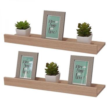 Imagem de Kit 2 Prateleiras Porta Quadros 70 X 15cm Suporte Invisível