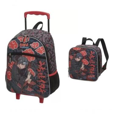 Imagem de Kit Mochila Rodinha Lancheira Itachi Akatsuki Naruto Pacific