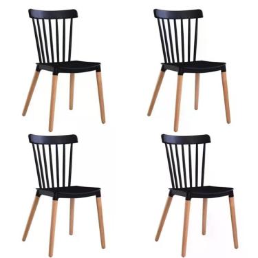 Imagem de Kit 04 Cadeiras Paris - Preto Preto