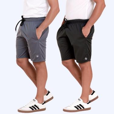 Imagem de KIT 2  Bermuda Dry Treino Academia Short Masculino Esporte Bolsos Laterais-Masculino