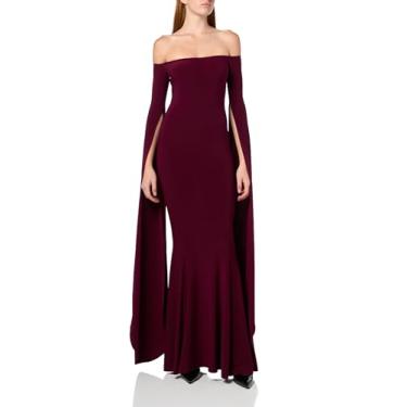 Imagem de Norma Kamali Vestido feminino tomara que caia e manga com fita, Ameixa, G