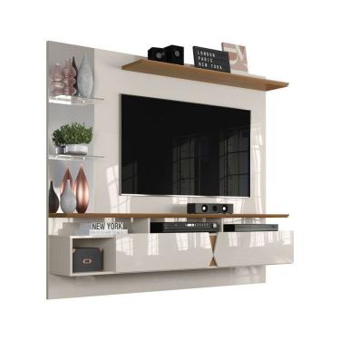 Imagem de Painel Para Tv Intense Off White Com Damasco - Lukaliam Móveis