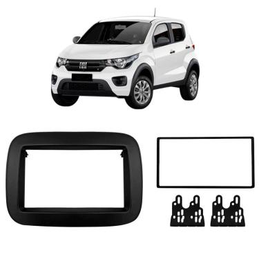 Imagem de Moldura 2 Din Mobi 2016 à 2025 Preto Emborrachado Painel Mp5 Som Central Dvd Expex Novum Epx Ft-548