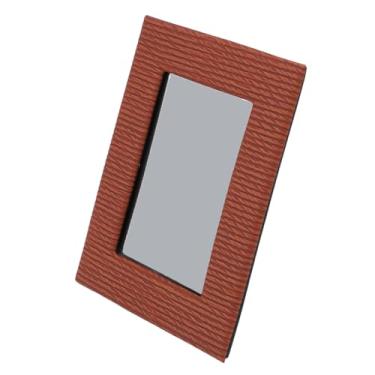 Imagem de Phefop Porta-retratos de Couro para Mesa, Suporte para Porta-retratos de 6 X 4 Polegadas Com Textura Exclusiva, 8,5 X 4,7 X 6,5 pol., Exibido Com Segurança Sem Tombar, Exibição de Mesa, (Marrom)
