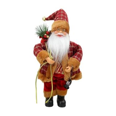 Imagem de Generic Enfeite de Natal Papai Noel de 40 cm, decoração natalina para mesa, estátua decorativa de Natal para lareira ou prateleira, Carrying a Lamp