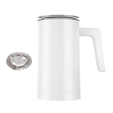 Imagem de Fxzqgnh Espumador E Vaporizador Elétrico, 350 Ml, aço Inoxidável, para Espuma Quente E Fria, Ideal para Café, branco