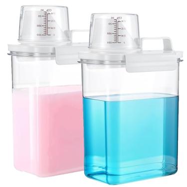 Imagem de Dispensador de detergente para roupas de 1,701 g para lavanderia, dispensador de amaciante de tecido, recipiente de detergente líquido para lavanderia, organizador de detergente para lavanderia