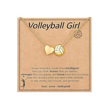 Imagem de Eioi & Lmnm Colar feminino de softbol/futebol/voleibol, acessórios esportivos, aniversário, Natal, joias para ela 45 + 5 cm, One Size, Aço inoxidável, Sem Pedra Preciosa