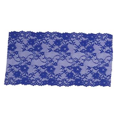Imagem de Fita de renda elástica bordada, renda 24cm de largura, 10 jardas, acessórios de roupas diy para faixa de cabelo, decoração de tornozelo, material de nylon (Azul)