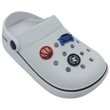 Imagem de Sandália Infantil Molekinho Menino Calce Fácil com Bottons, Branco, Pr