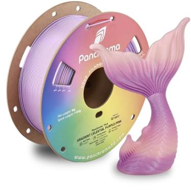Imagem de Polymaker Filamento de impressão 3D Panchroma Gradient Celestial PLA roxo-rosa, 1,75 mm, 1 kg, gradiente PLA premium, fácil de imprimir, compatível com AMS, perfeito para estatuetas, modelos de