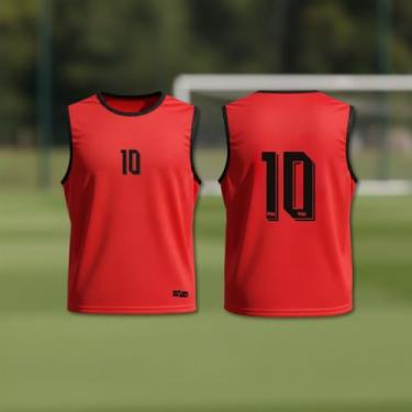Imagem de Kit Com 10 Coletes Futebol Treino Esportivo (Vermelho)