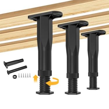Imagem de Chihutown 6 peças de pernas de suporte de moldura de cama ajustáveis, pernas de suporte de cama de 12 a 21 cm, ripas centrais de armação perna de suporte pesado para moldura, sofá, cômoda e mesa