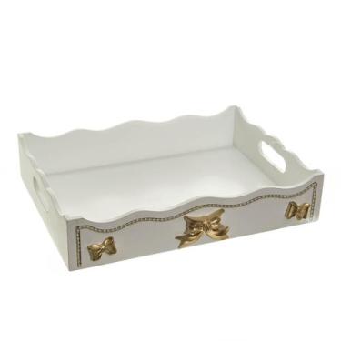 Imagem de Bandeja Fantasia Pérola Amarela E Laços Quarto Bebê Infantil - Potinho