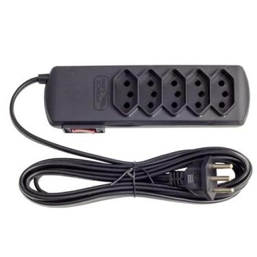 Imagem de Filtro de Linha 5 Tomadas 3m Forceline Bivolt 10A Preto
