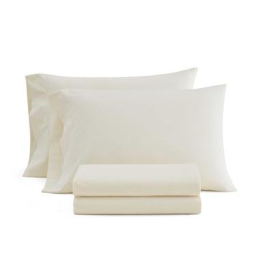 Imagem de Martha Stewart - Jogo de lençóis Queen Size, frescos e personalizados com uma sensação leve de algodão percal naturalmente suave - Lençóis de cama com fronhas combinando e lençol com elástico (amarelo