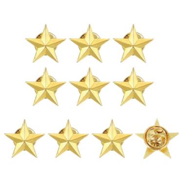 Imagem de uxcell Alfinetes de lapela de estrela, distintivo de estrela para homens, mulheres, mochilas, chapéus, jaquetas, acessórios de fantasia, presentes, One Size, Zinco, Sem Pedra Preciosa