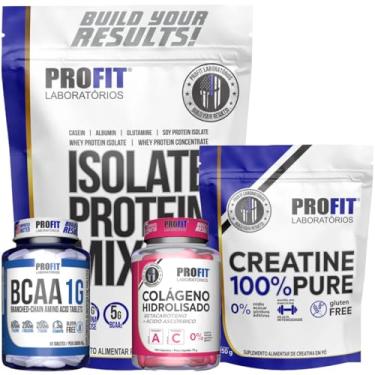 Imagem de Kit Whey Isolate Protein Mix 900g + Creatina Monohidratada 100% Pura 250g + Colágeno Hidrolisado 150caps + BCAA 60caps - Profit (BAUNILHA)