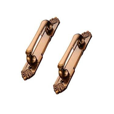 Imagem de FAFACAI Puxadores de móveis Porta deslizante montada em superfície Abertura de porta de madeira Puxador de móveis Gaveta de armário de ferragens (amarelo 150 mm) (amarelo 117 mm)