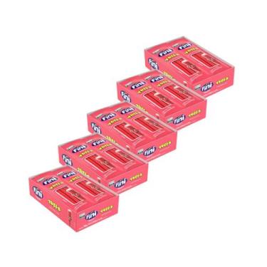 Imagem de Kit 5 Bala Fini Tubes Morango e Nata 15g com 12 Unidades