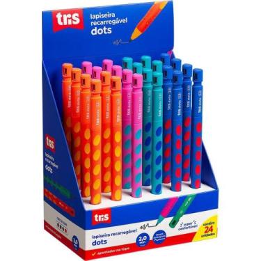 Imagem de Lapiseira 2.0MM TRIS DOTS 4 Cores com Estampa Sortida Display com 24 -