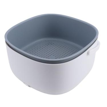 Imagem de Zerodis Máquina de Lavar Elétrica de Frutas e Vegetais, Dispositivo de Limpeza de Drenagem Dupla Com Cesta de Lavagem, Escova de Limpeza Purificadora de Ingredientes