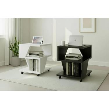 Imagem de Kit com 2 Mesa de Cabeceira Spin para Quarto Casal Poquema - Poquema M