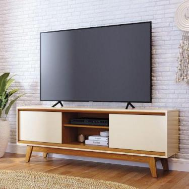 Imagem de Rack Tv 65 Pol 164cm Bancada Para Sala Mylan Cinamomo-off White M20 - 