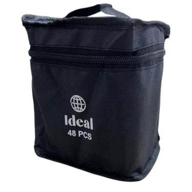 Imagem de Estojo com 48 Canetas Hidrográficas Coloridas, Ponta Macia, Tinta Vibrante, 36 Cores, Portátil com Zíper, 16x14x11 cm, +3 Anos