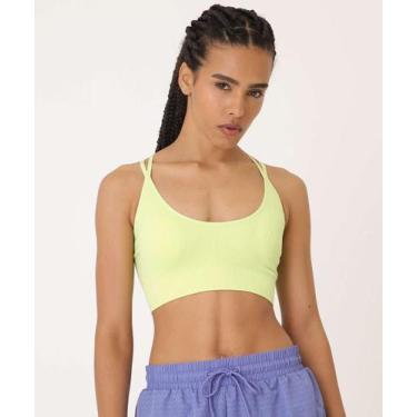 Imagem de Top Fitness Alças Transpassadas Sem Costura Marisa-15566, Verde limão,