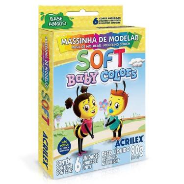 Imagem de Massinha de modelar soft baby colors 6 cores acrilex 07370