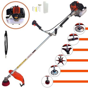 Imagem de Roçadeira Profissional Import Way IWRGM2T5X163 63cc 2T 3HP Com Carretel Nylon + Facas 2 Pontas, 3 Pontas, 6 Pontas, 80 Dentes de Vídea e Escova de Aço