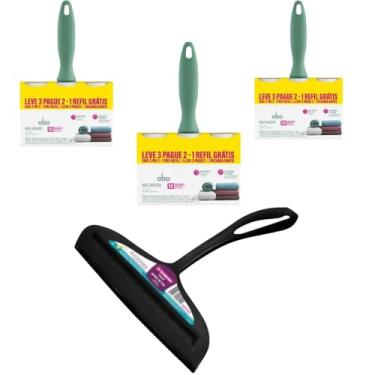 Imagem de Kit 2 Rodo de pia Preto e 3 Rolo Adesivo Tira Pelos com 2 Refis