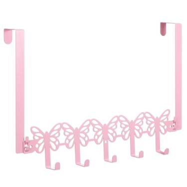 Imagem de AceOrbit Ganchos acima da porta, suporte de parede, suporte de toalha, organizador de porta com 5 ganchos, casa de fazenda, rústico, kawaii, decoração para quarto, toalha de banheiro, chapéu, roupas