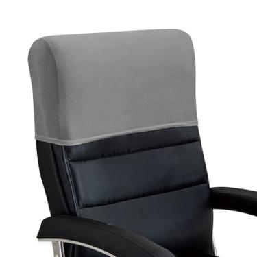 Imagem de Buenanir Capa elástica para encosto de cabeça, protetor de cabeça de seda de leite para cadeiras de escritório, capas de descanso de cabeça para cadeiras de computador com encosto alto, móveis