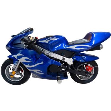 Imagem de Mini Moto Infantil Gasolina 2 Tempos 49CC Speed Ninja GP Esportiva Azul Importway WVPR-204