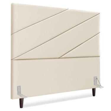 Imagem de Cabeceira Casal 140 Cm Com Frame Cristal Corino Bege Artte Bege