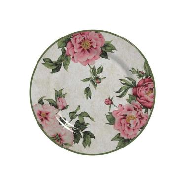 Imagem de Prato Raso De Cerâmica Flores Peônia 29cm Alleanza