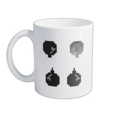 Imagem de Caneca Xícara de Café Porcelana 300ml Ícones de Jogo Pixel Retro