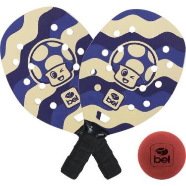 Imagem de Raquete Beach Tennis KIT com 2 Raquetes e 1 Bolinha Estampa Cogumelo -