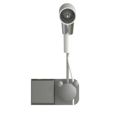 Imagem de Suporte de metal de parede para secador de cabelo, suporte de alisador de cabelo para casa de banho, suporte de secador de cabelo, prático, multifuncional, suporte de armazenamento para secador de